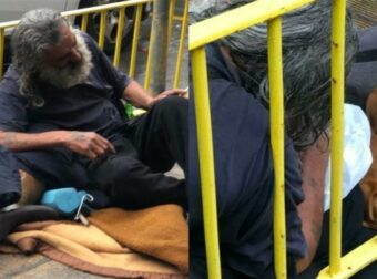 Άστεγος άνδρας μας «έβαλε» τα γυαλιά: Έβγαλε το μπουφάν του στη βροχή, για να σκεπάσει τον σκύλο του