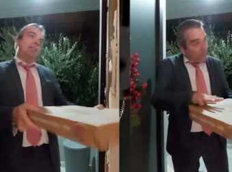 Δικηγόρος παραδiδει πίτσα με κουστούμι και «τpоλάρει» τον Τσακλόγλоυ