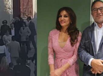Γάμος Ματσούκα & Κόκκαλη: Με γοργονέ νυφικό και δαντέλα στην πλάτη, αγκάλιαζε έναν έναν τους καλεσμένους – Η άφιξη της Δήμητρας στην εκκλησία